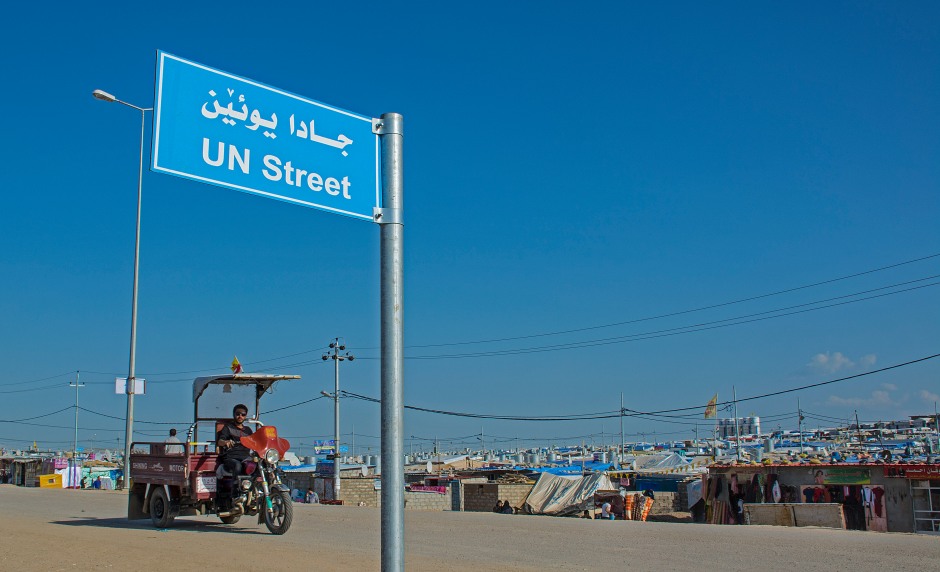 Domiz Kurdish Syrian refugee camp Iraqi Kurdistan UN Street